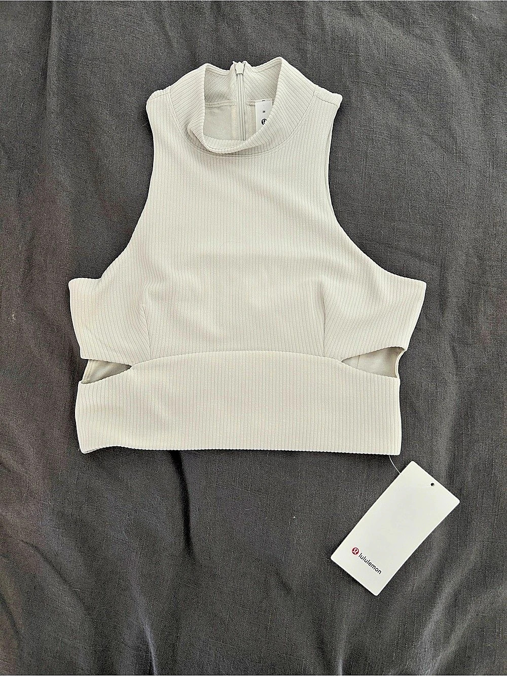 Lululemon Ribbed Softstremeโข Mockneck Cropped Tank White Medium